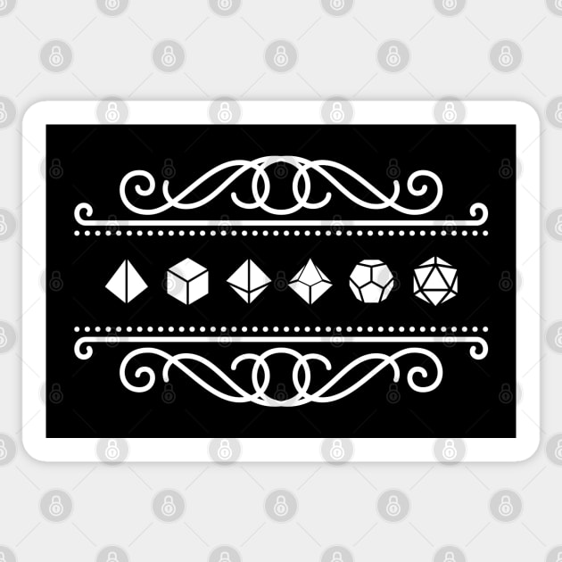 Ornamental Dice Set of Victorian Tabletop RPG Gaming Sticker by pixeptional